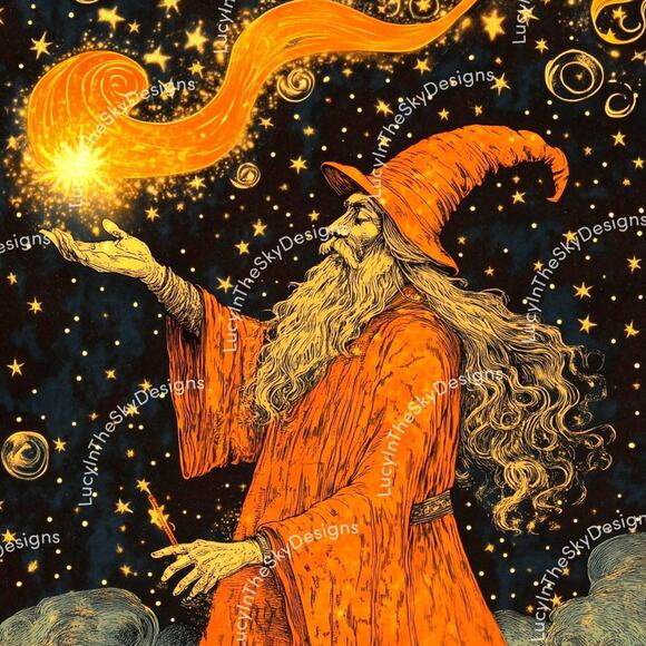 Wizard Moon Star Cosmo Magic Celestial Wall Decor Vivid Color Halloween Decor - Picture 2 of 4